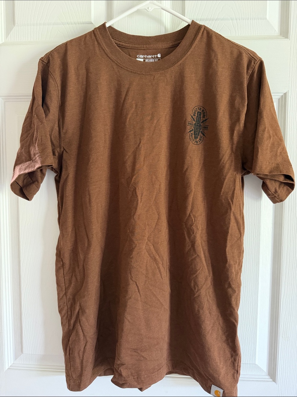 Carhartt Brown Short-Sleeve Tee with Small Chest Graphic